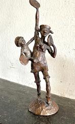 Beeld, Clown en Samenwerking - 18 mm - Brons, Antiek en Kunst