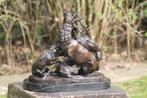 sculptuur, bronzen sculptuur van een hertenjacht - 10 kg -, Antiek en Kunst