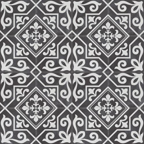 Vloertegel / wandtegel ayala zwart reverse 45x45 cm  4 in 1, Doe-het-zelf en Verbouw, Tegels, Vloertegels, Nieuw, 10 m² of meer