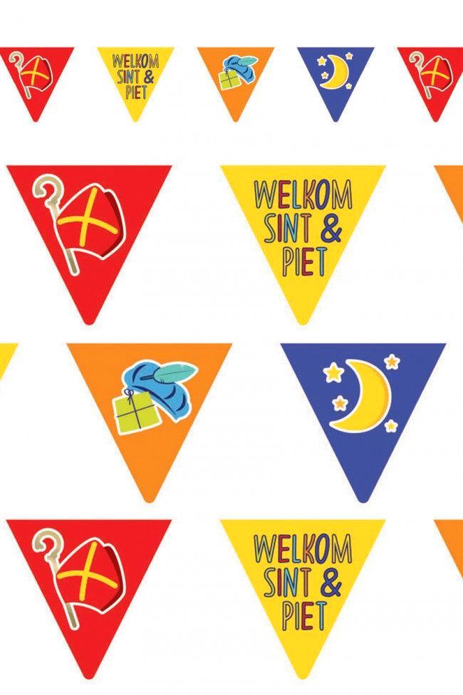 Vlaggenlijn Welkom Sint en Piet Dubbelzijdig, Diversen, Sinterklaas, Verzenden