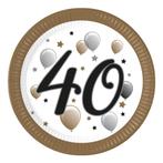 40 Jaar Borden Papier 23cm 8st, Verzenden, Nieuw