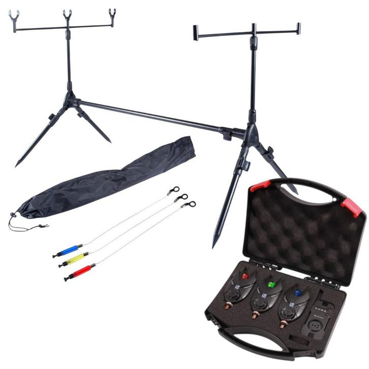 Complete Ultimate Rod Pod + Beetmelder Set, Watersport en Boten, Hengelsport | Algemeen, Nieuw, Verzenden