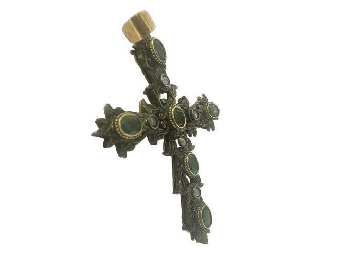 Kruishanger - 12 kt. Roségoud Beril - Diamant, Sieraden, Tassen en Uiterlijk, Antieke sieraden