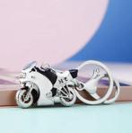 Sleutelhanger Zilveren Motorfiets Zwart-Wit, Motoren, Kleding | Motorkleding, Verzenden, Nieuw met kaartje