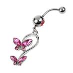 Fako Bijoux® - Navelpiercing - Vlinders - Roze, Verzenden, Nieuw