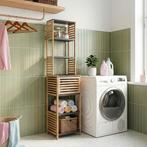 Badkamerrek Kydesby bamboe 170x39x30 cm naturel en grijs [en, Huis en Inrichting, Badkamer | Badkamermeubels, Verzenden, Nieuw