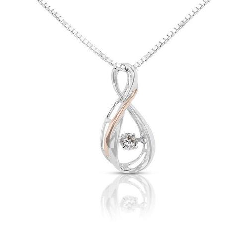 Zonder Minimumprijs - Hanger Tweekleurig goud - 0.05ct. tw., Sieraden, Tassen en Uiterlijk, Antieke sieraden