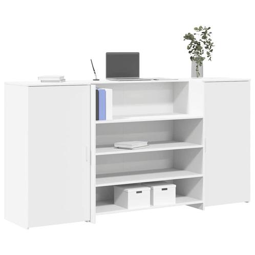 vidaXL Receptiebalie 200x50x103,5 cm bewerkt hout wit, Huis en Inrichting, Bureaus, Nieuw, Verzenden