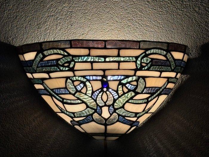 Lamp - Glas, Metaal - Tiffany stijl wandlamp, Antiek en Kunst, Kunst | Designobjecten