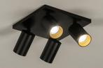 Rietveld Spots - Zwart, Goud - Metaal, Aluminium, Huis en Inrichting, Lampen | Hanglampen, Verzenden, Nieuw