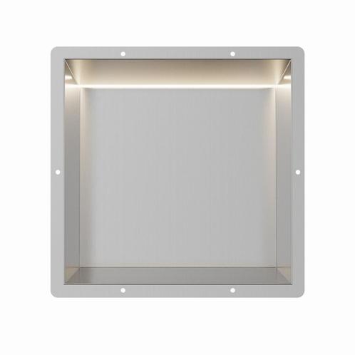 RVS Inbouwnis 30x30x10cm met tegelflens en RGB verlichting, Doe-het-zelf en Verbouw, Sanitair, Verzenden