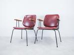 2 armstoelen Gispen Kembo stijl metaal skai bekleding 50s60s