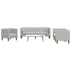 vidaXL 3-delige Loungeset Chesterfield met bolsters fluweel, Verzenden, Nieuw, Vierpersoons of meer, Stof