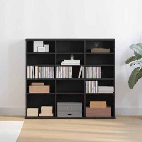 vidaXL CD-kast 100x23x89,5 cm bewerkt hout zwart, Huis en Inrichting, Woonaccessoires | Cd- en Dvd-rekken, Nieuw, Verzenden