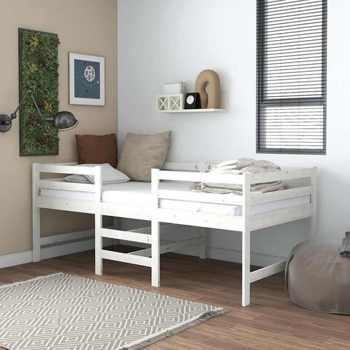 vidaXL Bedframe zonder matras massief grenenhout wit 90x200, Huis en Inrichting, Slaapkamer | Bedden, 90 cm, 200 cm, Wit, Eenpersoons
