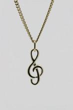 Gouden Muzieksleutel ketting hanger - klein, Sieraden, Tassen en Uiterlijk, Verzenden, Nieuw