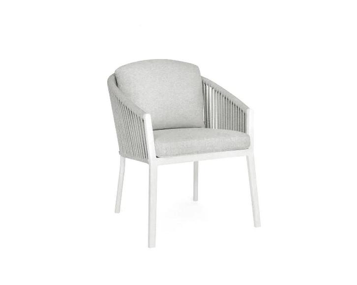 Suns Avero tuinstoel Matt white Fishbone weaving Soft grey |, Tuin en Terras, Tuinsets en Loungesets, Ophalen of Verzenden