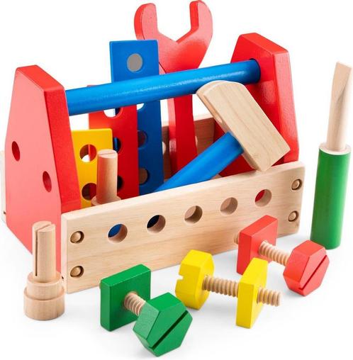 New Classic Toys - Houten Gereedschapskist / Speelgoed, Doe-het-zelf en Verbouw, Gereedschap | Handgereedschap, Nieuw, Ophalen of Verzenden