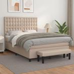 vidaXL Boxspring met matras kunstleer cappuccinokleurig, Overige materialen, Bruin, Verzenden, Nieuw