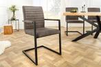 Moderne sledestoel LOFT taupe grijs microvezel met, Huis en Inrichting, Stoelen, Ophalen of Verzenden, Nieuw