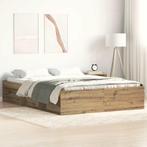 vidaXL Bedframe zonder matras spaanplaat artisanaal, Bruin, Verzenden, Hout, Nieuw