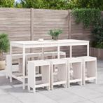 vidaXL 9-delige Barset massief grenenhout wit, Tuin en Terras, Tuinsets en Loungesets, Verzenden, Nieuw