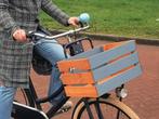 Hippe duurzame houten fietskrat fietskist, boodschappenkist