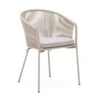 *WOONWINKEL* Kave Home Yanet Beige Tuinstoel Met Armleuninge, Tuin en Terras, Verzenden, Nieuw
