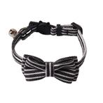 Kattenhalsband met strik Zwart Streep (Denim) (Halsband Set), Ophalen of Verzenden, Nieuw