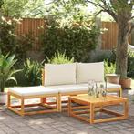 vidaXL 4-delige tuinbankset met kussens acaciahout & touw, Tuin en Terras, Tuinsets en Loungesets, Verzenden, Nieuw, Hardhout