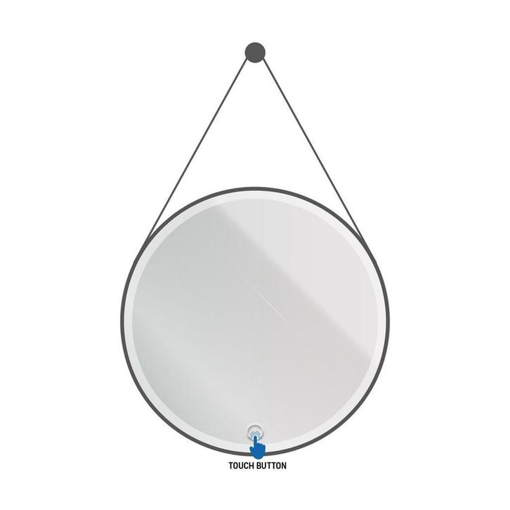 Spiegel Aquasplash Aloni Ronde Ledspiegel Met Band 60 cm Mat, Huis en Inrichting, Woonaccessoires | Spiegels, Nieuw, Rond, Ophalen of Verzenden