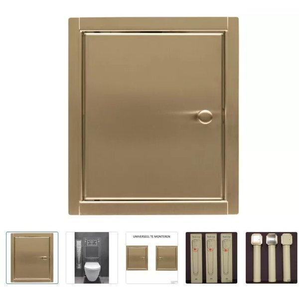 Roll Up Inbouw toilethouder voor 6 rollen Geborsteld Messing, Doe-het-zelf en Verbouw, Sanitair, Toilet, Nieuw, Ophalen of Verzenden