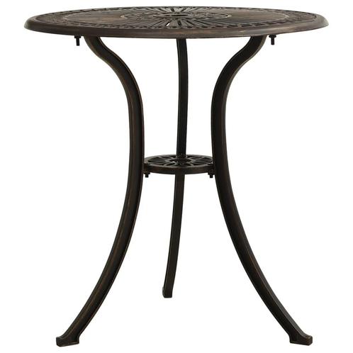 vidaXL Tuintafel 62x62x65 cm gietaluminium bronskleurig, Tuin en Terras, Tuintafels, Nieuw, Aluminium, Verzenden