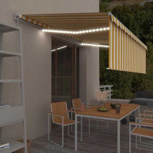 vidaXL Luifel handmatig uittrekbaar met rolgordijn LED 5x3 m, Tuin en Terras, Zonneschermen, Nieuw, Verzenden