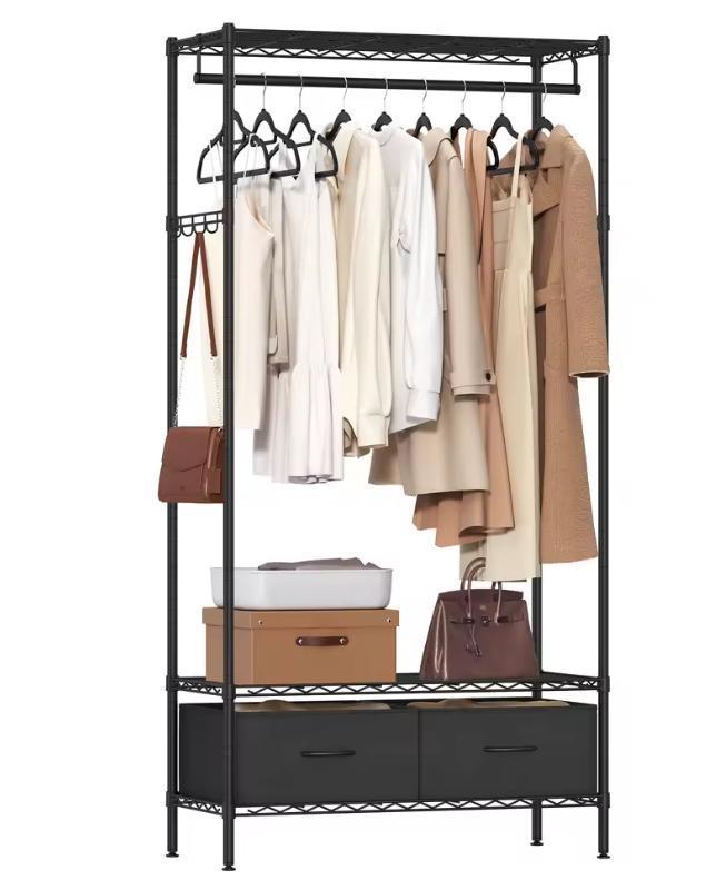 Open Kledingrek met Lades, Planken en Metalen Kledingroede, Huis en Inrichting, Kasten | Overige, Nieuw, Verzenden