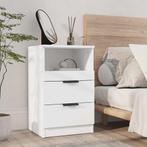 vidaXL Nachtkastje bewerkt hout wit, Huis en Inrichting, Slaapkamer | Nachtkastjes, Minder dan 45 cm, Verzenden, Nieuw, 55 tot 70 cm