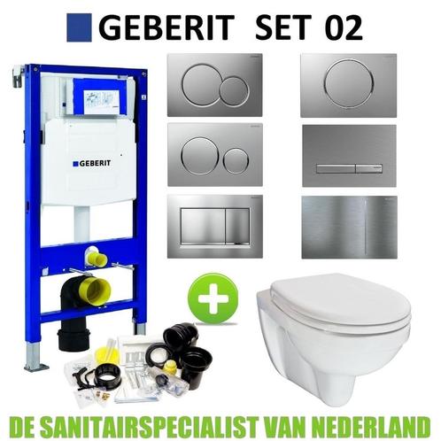Geberit UP320 Toiletset set02 B&W Compact 47.5 cm met Sigma, Doe-het-zelf en Verbouw, Sanitair, Overige typen, Nieuw, Ophalen of Verzenden
