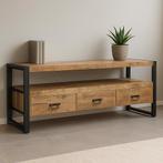 Tv-meubel Mangohout Britt 150 cm, Huis en Inrichting, Kasten | Televisiemeubels, Verzenden, 150 tot 200 cm, Nieuw, Minder dan 100 cm