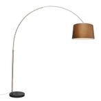 Booglamp staal stoffen kap bruin 45 cm - XXL, Huis en Inrichting, Lampen | Vloerlampen, Nieuw, Overige materialen, Modern, 200 cm of meer