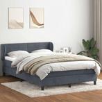 vidaXL Boxspring met matras fluweel donkergrijs 140x210 cm, Verzenden, Nieuw, Grijs, Stof