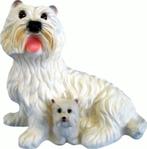 Westie hond met puppy, Verzenden, Nieuw