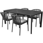 Dora Apollo dining tuinset 180x90xH75 cm 5 delig antraciet, Tuin en Terras, Tuinsets en Loungesets, Ophalen of Verzenden, Nieuw