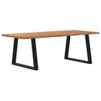 vidaXL Eettafel rechthoekig 240x100x74 cm massief eikenhout, Huis en Inrichting, Tafels | Eettafels, Verzenden, Nieuw