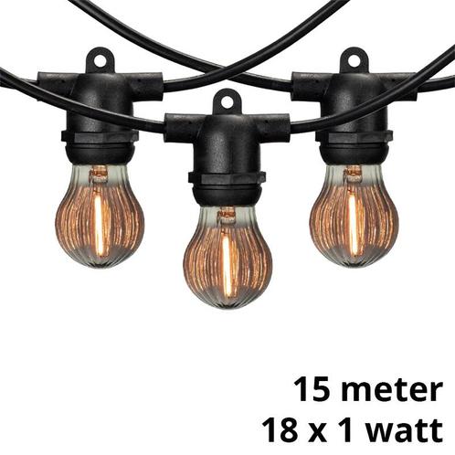 Lybardo lichtsnoer buiten 15 meter incl. 18 smoke LED pumkin, Tuin en Terras, Buitenverlichting, Wandlamp, Nieuw, Minder dan 50 watt