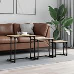 vidaXL 3-delige Tafeltjesset bewerkt hout sonoma, Huis en Inrichting, Tafels | Salontafels, Minder dan 50 cm, 50 tot 75 cm, Verzenden