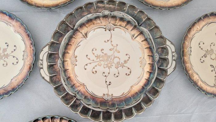 Richard Ginori - Dessertservies (7) - Porselein, Verzilverd, Antiek en Kunst, Antiek | Meubels | Tafels