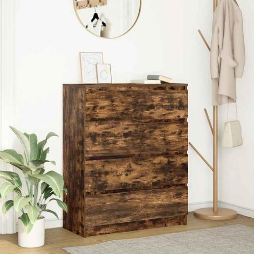 vidaXL Dressoir 80x35x99 cm spaanplaat gerookt eikenkleurig, Huis en Inrichting, Kasten | Dressoirs, Nieuw, Overige houtsoorten
