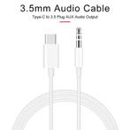 USB-C naar 3.5mm AUX kabel 1 Meter - Wit, Telecommunicatie, Mobiele telefoons | Telefoon-opladers, Nieuw, Verzenden