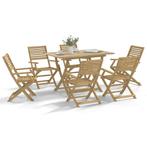 vidaXL 7-delige Tuinset massief acaciahout, Tuin en Terras, Tuinsets en Loungesets, 6 zitplaatsen, Nieuw, Tuinset, Verzenden