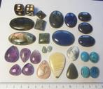Lapis lazuli, rodocrosiet, aquamarijn, pyriet, goud,